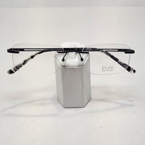 Pure Airlock  Vant 201 002 Matte Black Tortoise Eyeglasses Frames Rimless Metal
